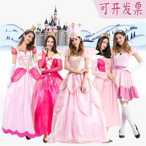万圣节cos迪士尼碧琪桃子公主裙年终舞台演出粉色礼服睡美人裙子