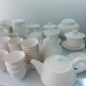直销景德镇陶瓷素坯白泥巴坯速烧胚碗盘子茶具杯子茶叶罐淘吧茶壶