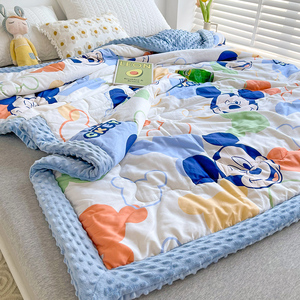 儿童豆豆毯春秋午睡毯子迪士尼单人珊瑚绒盖毯被子冬季加厚小毛毯