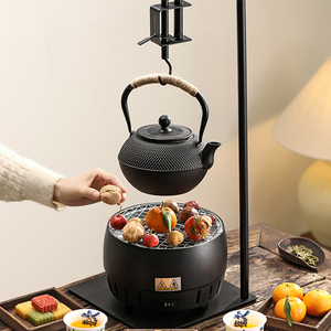 树根铁壶日式铸铁茶壶铁艺自在勾烧水煮茶器套装围炉煮茶茶具套装
