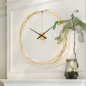 极简北欧轻奢钟表简约现代客厅墙钟艺术时钟创意餐厅墙面装饰挂钟