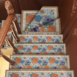 楼梯踏步垫软硅藻泥隔音地垫家用吸水防滑台阶脚垫欧式可定制地毯