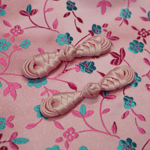 纯色水粉色琵琶手工盘扣1个/粉红色唐装旗袍古装扣/民族中国风