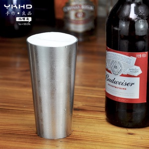 手工999纯锡杯大容量啤酒杯日式酒具冷酒杯冷饮杯纯锡杯亚光YKHD
