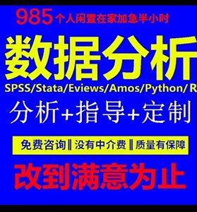 SPSS数据分析服务stata实证python统计处理amos问卷meta医学R代做