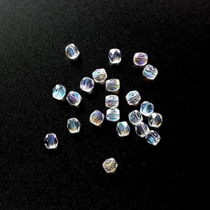 彩白色4mm菠萝珠水晶玻璃散珠DIY手工饰品配件水晶散珠串珠隔珠