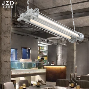 LOFT工业风复古吧台吊灯双管铸铝咖啡店餐厅服装店工作室长条灯具
