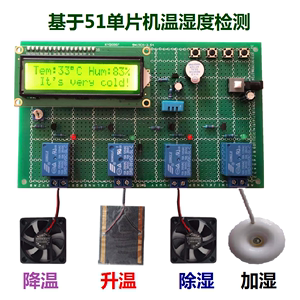 基于51单片机设计的温湿度检测控制系统 DHT11环境监测大棚报警器