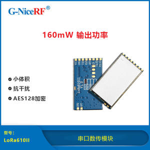 160mW Mesh自组网 Lora无线串口数传模块 LoRa610II LBT AES 低价