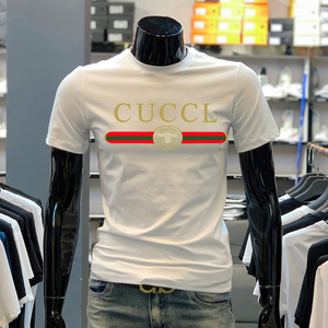 酷奇短袖t恤男士欧洲站意大利24SS夏季进口轻奢侈品双G家潮牌男装
