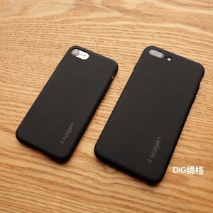 Spigen 全包软胶手机套适用 iPhone8/7Plus 黑色三角格菱纹理
