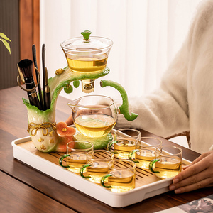 懒人玻璃自动茶具套装家用办公室会客喝茶泡茶器创意功夫茶壶茶道