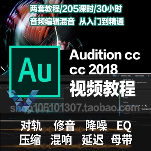AU视频教程audition 2018/cc多套音频人声后期有声书编辑混音教学