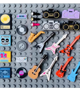 LEGO 乐高 人仔 配件 磁带 吉他 录音机 收音机 乐器 麦克风 唱片