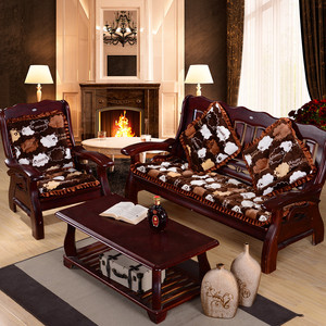 冬季毛绒沙发垫红实木质沙发座垫单座靠三人座长椅垫加厚包邮特价