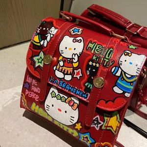 2023新款HelloKitty涂鸦森系可爱小众背包初中高中学生书包双肩包