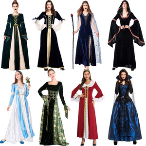 复古欧洲中世纪宫廷贵族女王裙舞台剧演出女巫师长裙吸血鬼cos服
