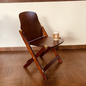 做旧经典复古实木风折叠椅户外露营阳台舒适咖啡馆民宿餐椅靠背