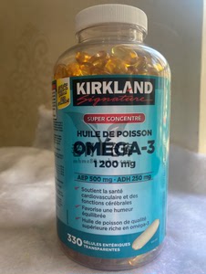 加拿大Kirkland 可兰高含量Omega-3鱼油软胶囊 330粒 新包装 代购