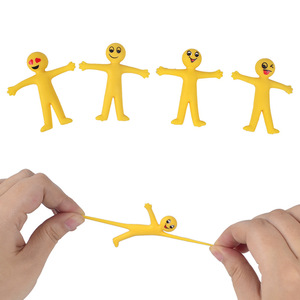 跨境热卖可拉伸小黄人黄色小人创意tpr减压玩具对折软胶发泄公仔