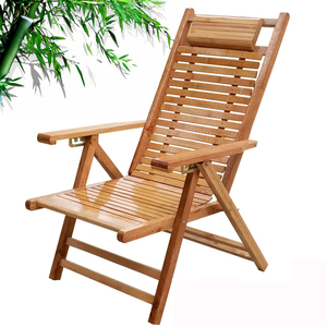 折叠椅竹躺椅可坐睡两用摇椅家用午休椅子成实木靠背躺椅老人专用