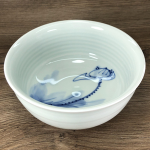 景德镇陶瓷花卉青花手绘6英寸面碗中式单只手工碗家用复古风汤碗