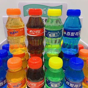 史莱姆假水小瓶24个解压玩具可乐起泡胶儿童鼻涕泥安全无毒高颜值