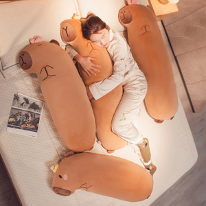 水豚卡皮巴拉长条抱枕女生睡觉夹腿侧睡枕头男生睡觉专用床头靠垫