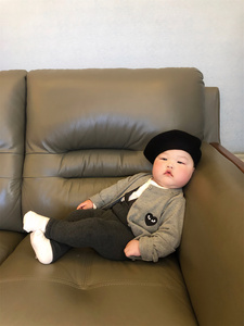 Didiroom 婴幼儿童刺绣灰色针织开衫男童小宝宝女童薄款外套毛衣