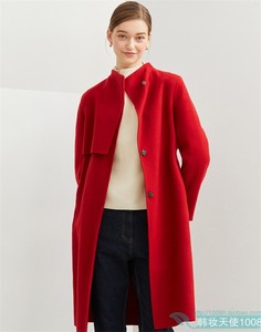 DAKS高端女装韩国正品代购23冬款羊毛毛呢大衣DLCO3D913灰/米/红