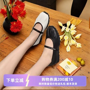 臻路复古Zhenlu春新款韩版凉鞋中跟单鞋羊皮赫本风法式玛丽珍女鞋