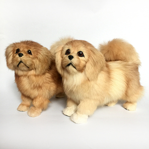 仿真狗动物模型京巴犬儿童玩具玩偶家居装饰品狮子狗宠物桌面摆件