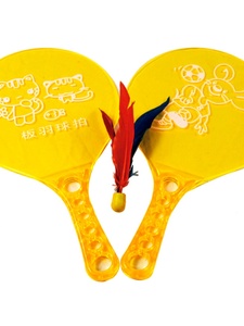 振轩 塑料板羽球拍套装毽子毽球拍儿童专业板球室内 三毛球带拍