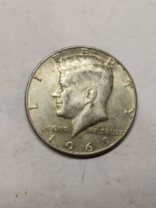 美洲银币 美国 1969年 50美分 半美元银币 肯尼迪像 外国硬币收藏