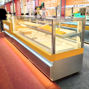 不锈钢新款高档中式糕点柜西式面包柜实木玻璃商用宫庭桃酥冷藏柜