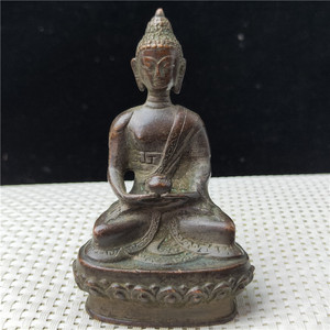 铜器财神佛像摆件古玩杂项154158包浆老道工艺精美鉴赏收藏