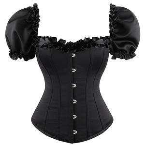 欧式束腰corset全胸束身衣复古马甲内衣 哥特式泡泡袖宫廷塑身衣
