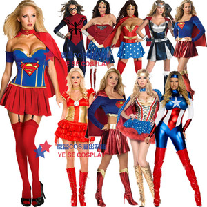 欧美游戏制服成人女超人装万圣节女战神美国队长复仇者联盟影视服
