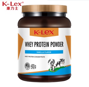 K-Lex康力士乳清蛋白粉400g 香草味无糖动物蛋白质粉美国原装进口