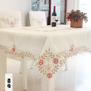 欧式绣花梳妆台盖布餐桌布椅垫桌椅套茶几盖布 长方形外贸桌布