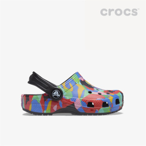 日本直邮 CROCS卡洛驰 儿童款男女孩彩色几何拼色涂鸦洞洞鞋凉鞋
