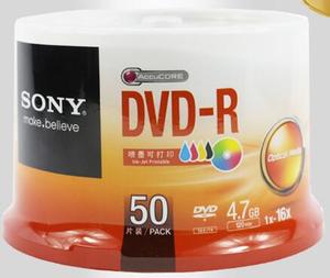 现货原装正品SONY索尼DVD-R 16X亚光可打印4.7GB空白刻录光盘碟片