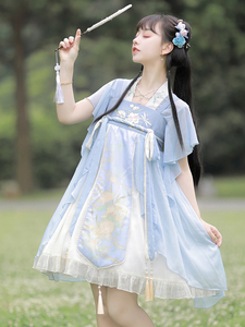 原创正版汉服女中国风日常汉元素改良短袖齐胸襦裙小个子古风夏款