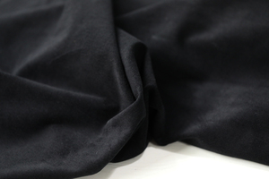 意大利进口黑色哑光抗皱微弹平绒面料设计师套装布料