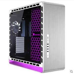 乔思伯UMX5 黑银色 台式电脑全塔式机箱 RGB光效 钢化玻璃全铝