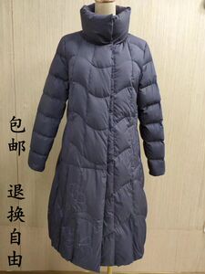 紫澜门Z23QY2378紫色冬季女士羽绒服长款立领修身外套时尚妈妈款