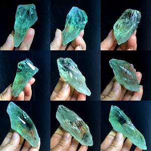 天然冰糖绿水晶骨干水晶原石羽毛摆件权杖长条形水晶石矿物标本石