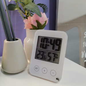 宜家斯洛缇多功能电子钟带温度计学生钟时尚钟表计室内湿度计台式