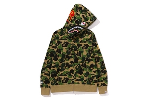 四季出品国仓BAPE ABC CAMO SHARK FULL迷彩猿鲨鱼连帽卫衣男24SS