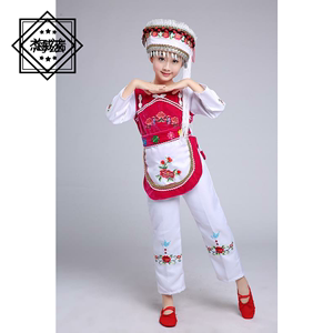 JVR云南少数民族服装大理白族女童装少儿童舞蹈服饰学生舞台演出